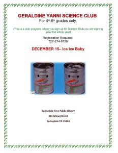 December-Geraldine Yanni Science Club