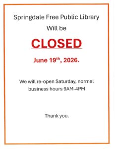 CLOSED-Friday June 19th
