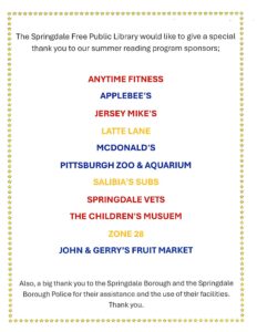 Thank you to our Sponsors!