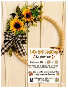 September-Let’s get Crafting