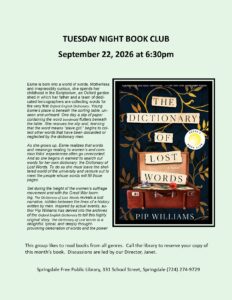 Tuesday Night Book Club – September 22, 2026