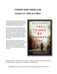 October-Tuesday Night Book Club